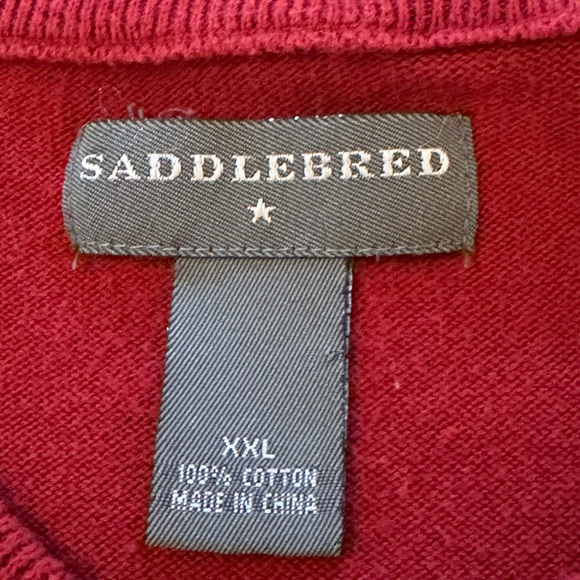 Men’s V-Neck Red Sweater Vest - Picture 7 of 7